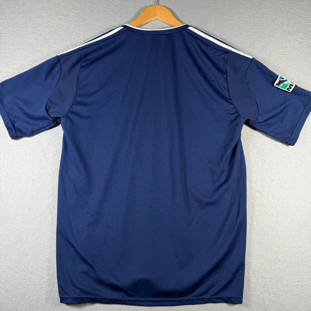 Adidas‎ ClimaCool MLS Soccer Jersey Mens XL Navy Blue White Short Sleeve Sport